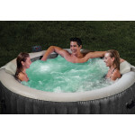 Intex Greywood Deluxe Bubble Massage Πισίνα PVC Φουσκωτή Υδρομασάζ 216x216εκ. (6 ατόμων)